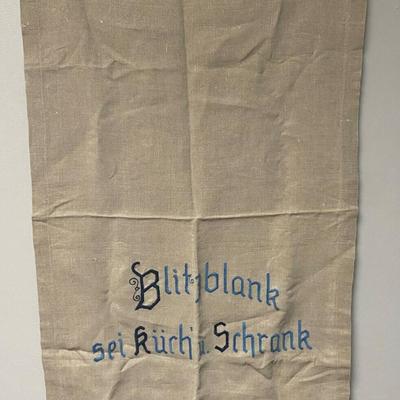 vintage HAND EMBROIDERED GERMAN TABLECLOTH 