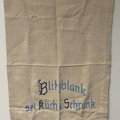 vintage HAND EMBROIDERED GERMAN TABLECLOTH 