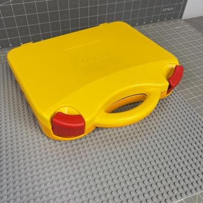 Legos, in a Lego Carrying Case, with a Lego Gray Mat