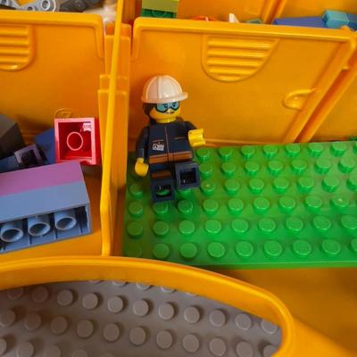 Legos, in a Lego Carrying Case, with a Lego Gray Mat
