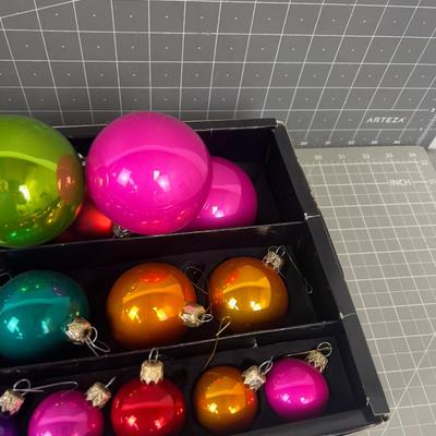 Colorful Christmas Bulbs Glass