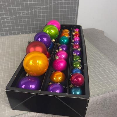 Colorful Christmas Bulbs Glass