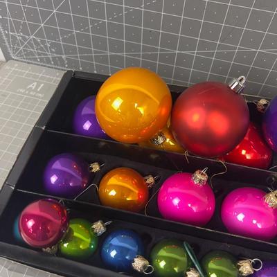 Colorful Christmas Bulbs Glass