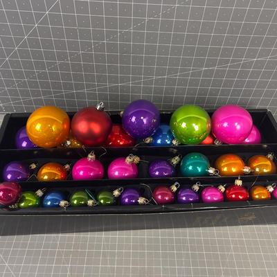 Colorful Christmas Bulbs Glass