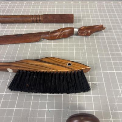 Wood Stuff: Brush, Letter Opener, Gavel, Bell Ringer