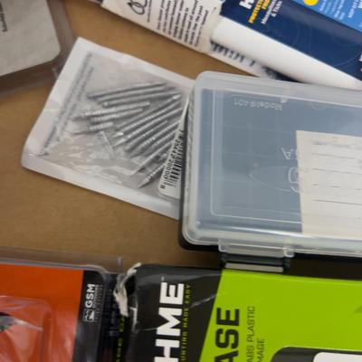 Tray of Outdoor Items: Bug Spray, Safety Glass,  etc.