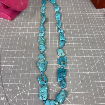Large Chunk Turquoise Necklace 