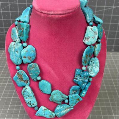 Large Chunk Turquoise Necklace 