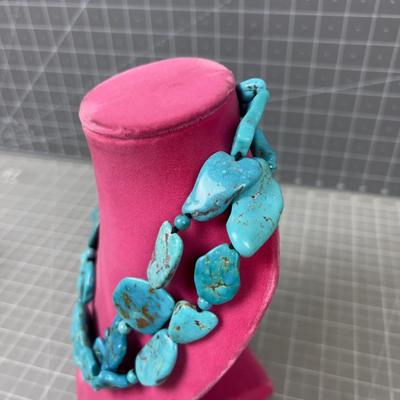 Large Chunk Turquoise Necklace 