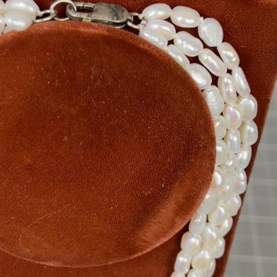 Fresh Water Pearl with Mother of Pearl Disk - Sterling Clasp