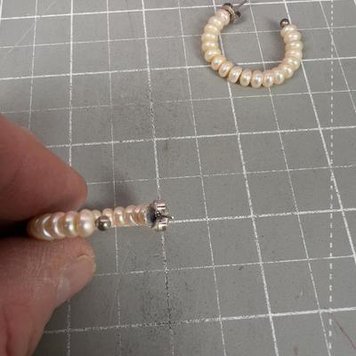 Pearl Hoops with 925 Posts