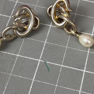 Sterling Pearl Dangles 