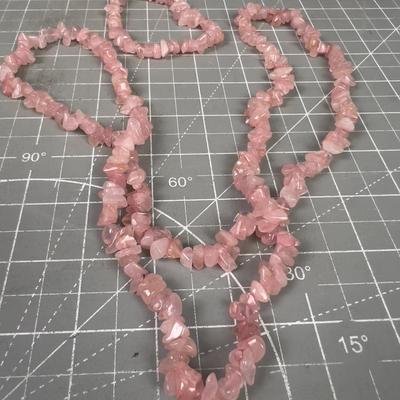 Pink Quartz (Love Stone) Necklace & Bracelet 