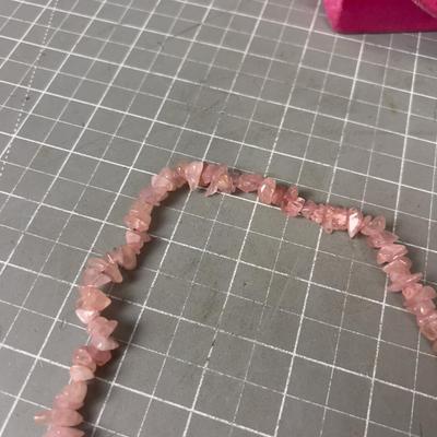 Pink Quartz (Love Stone) Necklace & Bracelet 