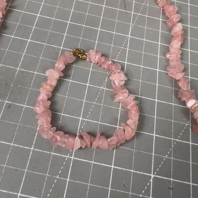 Pink Quartz (Love Stone) Necklace & Bracelet 