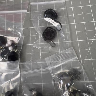9 Pair of Black Theme Costume Jewelry Earrings