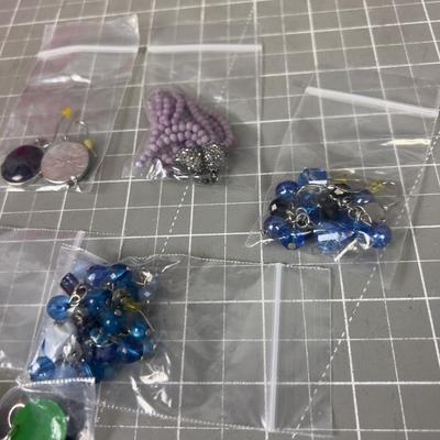 8 Pair of Blue Themed Costume Jewelry Earrings