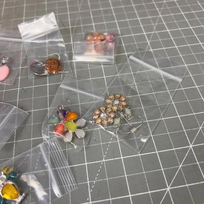 11 Pair of Dragon Flys and Birds Etc. Colorful  Theme Costume Jewelry Earrings