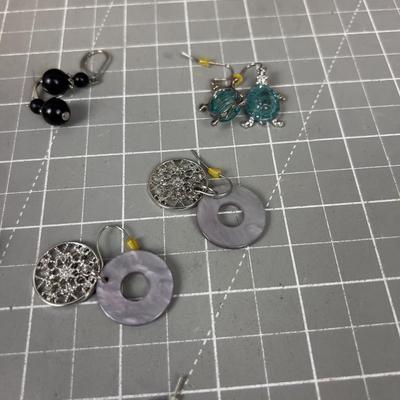 13 Lucky Pair of Blues and Purple Earrings 