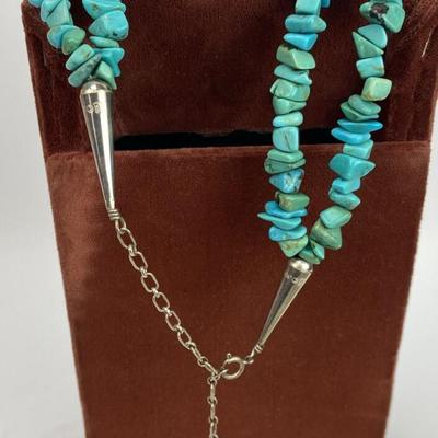 Carolyn Pollack Relios Turquoise 2-Strand Sterling Silver Necklace