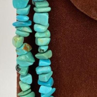 Carolyn Pollack Relios Turquoise 2-Strand Sterling Silver Necklace