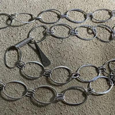 RLM STUDIO ROBERT LEE MORRIS STERLING OVAL LINK NECKLACE BELT 36”
