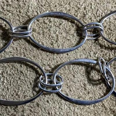 RLM STUDIO ROBERT LEE MORRIS STERLING OVAL LINK NECKLACE BELT 36”