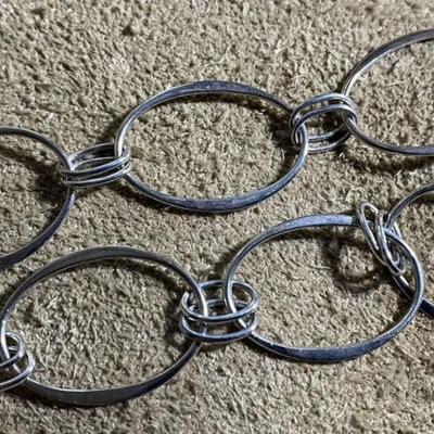 RLM STUDIO ROBERT LEE MORRIS STERLING OVAL LINK NECKLACE BELT 36”