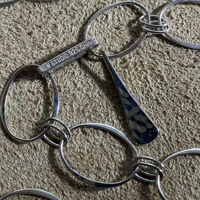 RLM STUDIO ROBERT LEE MORRIS STERLING OVAL LINK NECKLACE BELT 36”