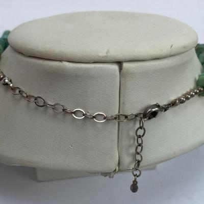 southwest chunky TURQUOISE & STERLING SILVER BEAD NECKLACE