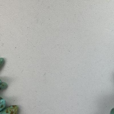 southwest chunky TURQUOISE & STERLING SILVER BEAD NECKLACE