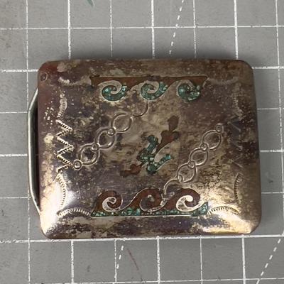 Silver and Turquoise Belt Buckle 