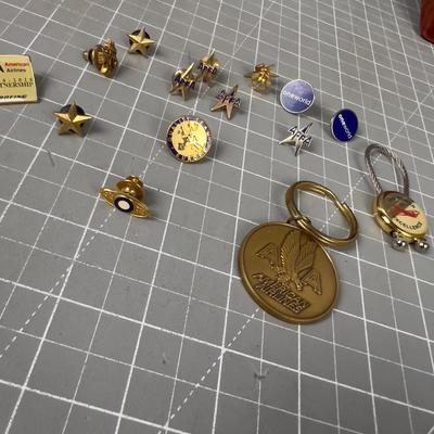 American Airlines Pins, Key Rings and Such