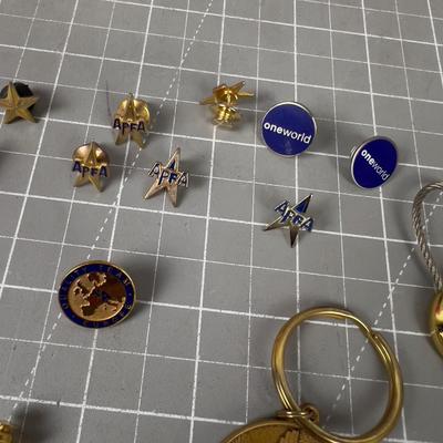 American Airlines Pins, Key Rings and Such