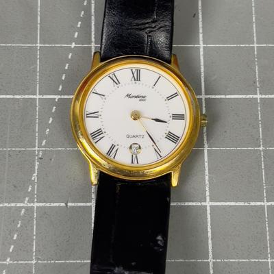 MONTINE Wrist Watch with Leather Band, Quartz