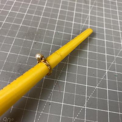 Gold Ring 18 K Plated with Pearl