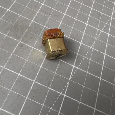 Tiny Mother-of-Pearl & Brass Pill Box