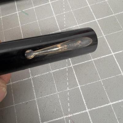 2 Black Fountain Pens. Gold Nib on one