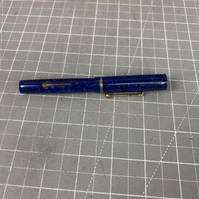 Blue Jefferson Fountain Pen, ANTIQUE 