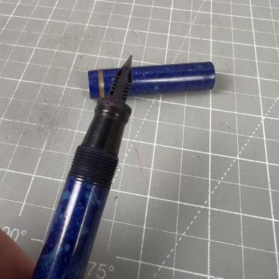 Blue Jefferson Fountain Pen, ANTIQUE 