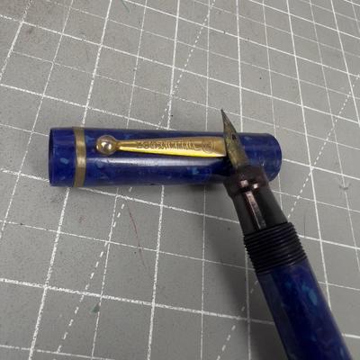 Blue Jefferson Fountain Pen, ANTIQUE 