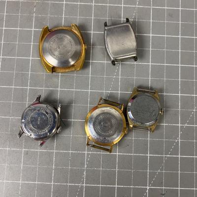 5 Antique Men's Wrist Watches NO BANDS