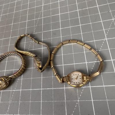 2 Gold Filled Watches and 1 that is not but Gold toned color