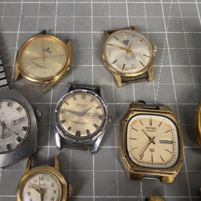 Vintage Men's Wrist Watches; Timex, Elgin, Gruen 