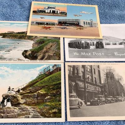 Vintage Postcard Lot - Rhode Island Scenes - Airport, Mile Post Restaurant, Coastline, Street Scene