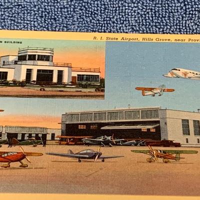 Vintage Postcard Lot - Rhode Island Scenes - Airport, Mile Post Restaurant, Coastline, Street Scene