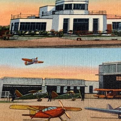 Vintage Postcard Lot - Rhode Island Scenes - Airport, Mile Post Restaurant, Coastline, Street Scene