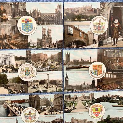 Vintage Great Britain Postcard Scenes Valentines Series London Parliament Windsor