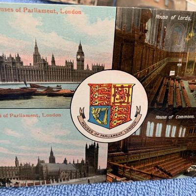 Vintage Great Britain Postcard Scenes Valentines Series London Parliament Windsor