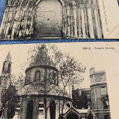 Vintage Lot - Temple Church Postcard Scenes - All Clean & Unsent